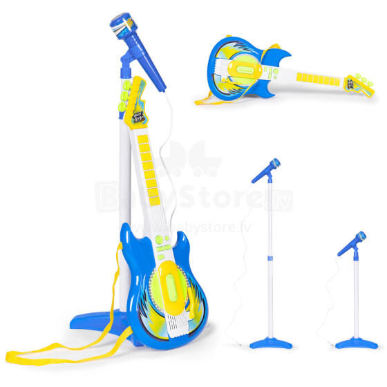 Elektriskās ģitāras mikrofonu statīva komplekts bērniem mp3 - zils