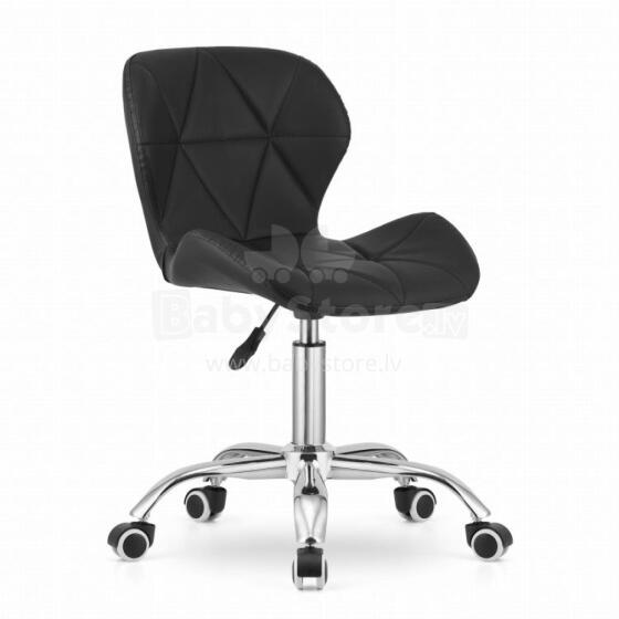 Swivel office chair with wide backrest, eco-leather, black