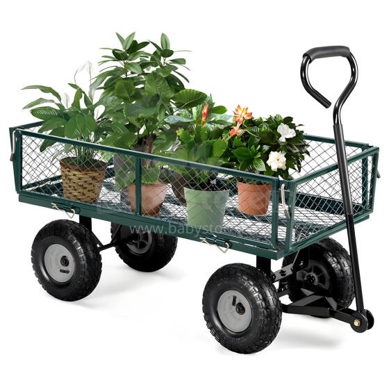 Garden transport cart, 200 kg, opening side panels, large inflatable wheels, MultiGarden