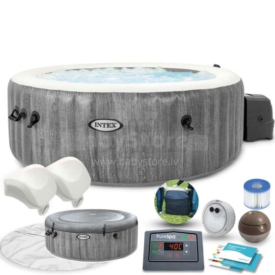 Inflatable jacuzzi hot tub with hydro massage 4-person 196x71 cm WIFI premium accessories INTEX 28440