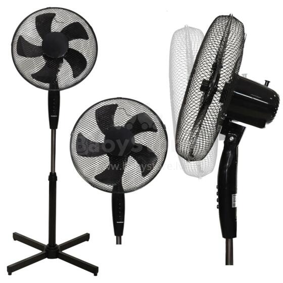Stāvošs grīdas ventilators 45W – 3 režīmi, 5 asmeņi, melns