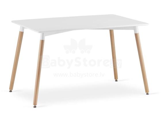 Rectangular wooden dining table 120cm x 80cm - white