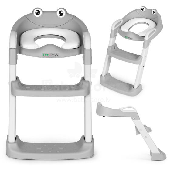 Tualetes sēdeklis bērniem ar pakāpieniem un kāpnēm, zils, ECOTOYS