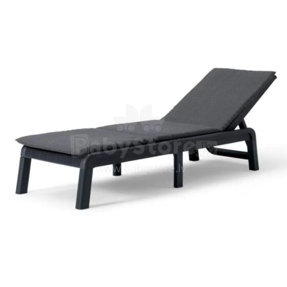 Mallorca sun lounger with cushion, grey