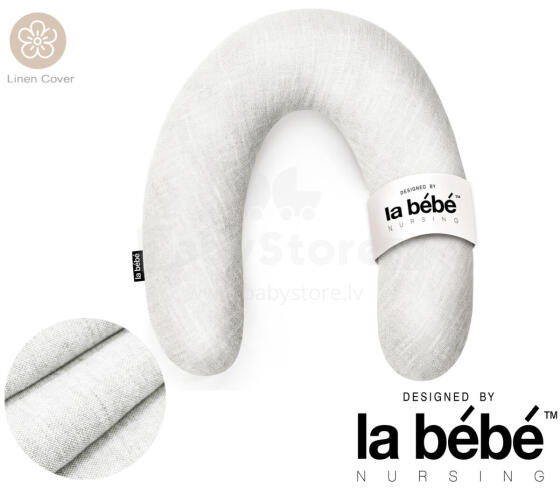 La Bebe™ Rich Linen Nursing Maternity Pillow Art.12631  30x104 cm