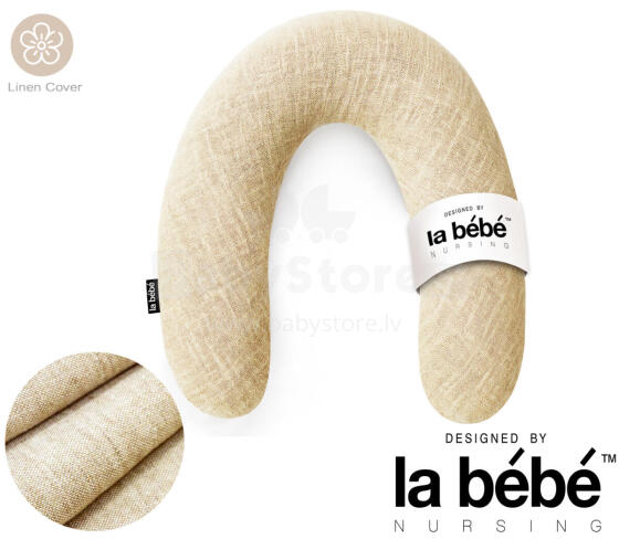 La Bebe™ Rich Linen Nursing Maternity Pillow Art.12644 Подкова для сна, кормления малыша 30x104 cm