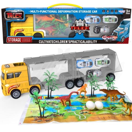 WOOPIE Truck Transporter 2in1 Dinosaur Set + Diorama