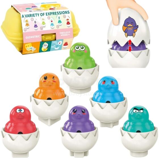 WOOPIE Puzzle Sorter Montessori Match the Shapes Happy Chicks Eggs 6pcs