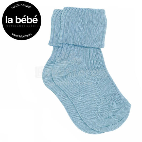 La bebe™ Natural Eco Cotton Baby Socks Art.81008 Blue Dabīgas kokvilnas mazuļu zeķītes/zekes [made in Estonia]