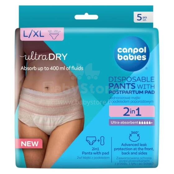 CANPOL 78/012 Breathable Postpartum Underwear 2in1 with Pad L/XL