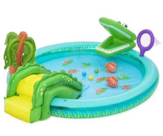 BESTWAY 53166 Krokodilu līcis - Ūdens spēļu centrs 2.24m x 1.81m x 72cm
