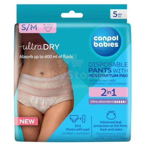 CANPOL 78/011 Breathable Postpartum Underwear 2in1 with Pad S/M