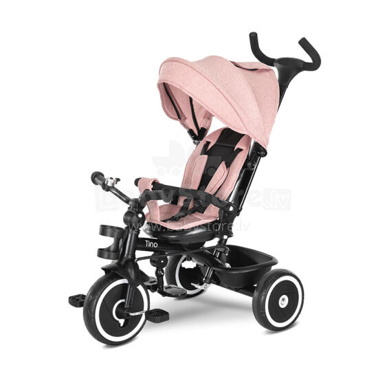 Lorelli Tino Art.10050682516 Pink Children's tricycle with handlebar and roof