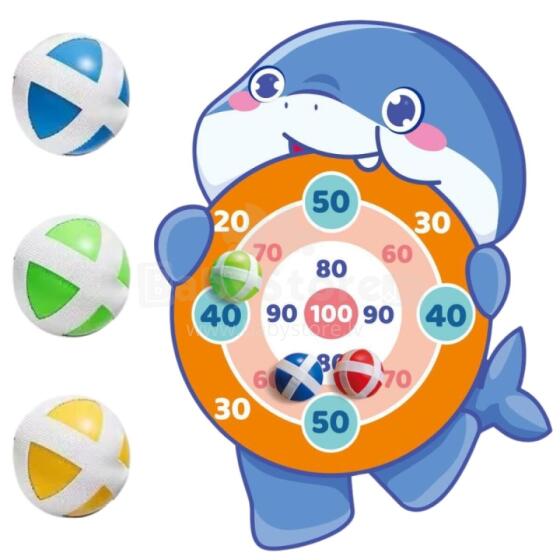 WOOPIE Dexterity Game with Velcro Darts Shark Target