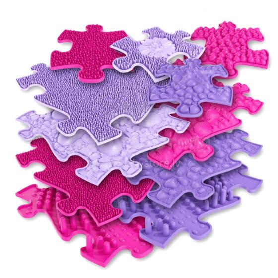 WOOPIE Sensory Orthopedic Mat Puzzle 11 gab - Rozā/Violeta