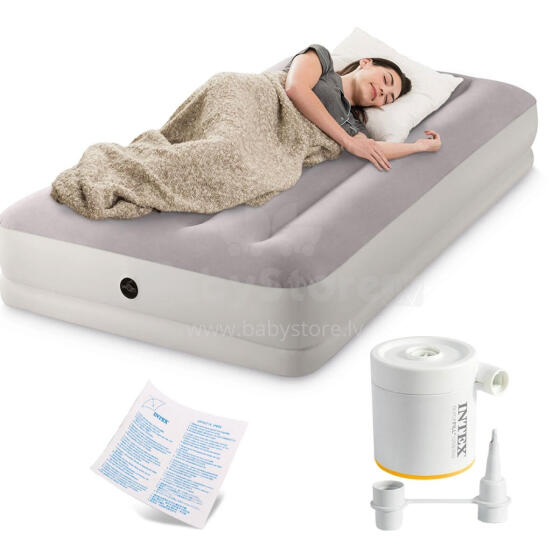 Inflatable Sleeping Mattress 191x99x30 cm Single with USB Pump INTEX 64177