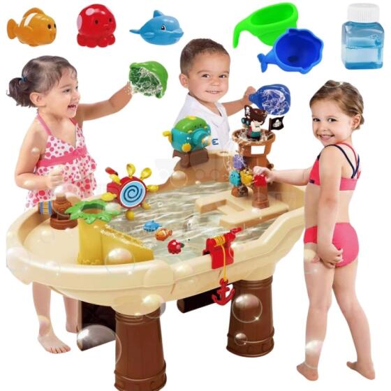 WOOPIE Water Table 2in1 Sandbox Pirate Ship XL with Bubble Machine