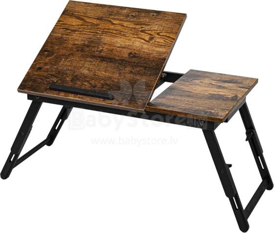 Vasmia Laptop Table Art.255639 Podstawka pod laptopa 34.9 x 69 x 32  cm stolik do łóżka składany rustykalny