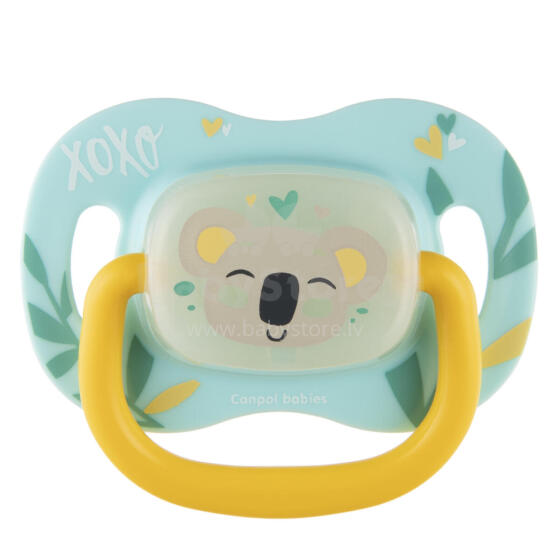 CANPOL 34/935 Silicone Soothing Pacifier 18m+ Round EXOTIC ANIMALS Koala