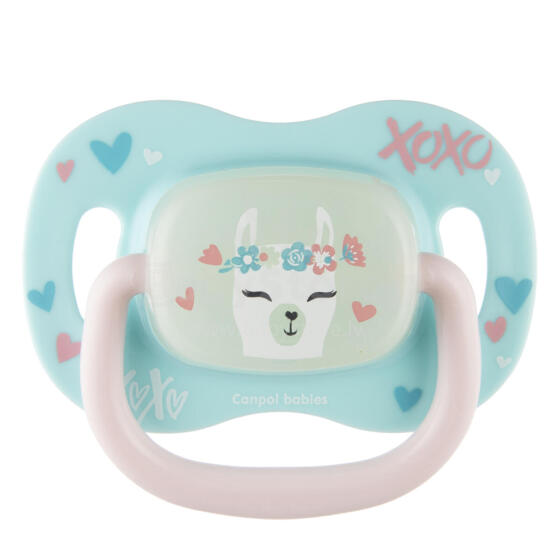CANPOL 34/935 Silicone Soothing Pacifier 18 m+ Round EXOTIC ANIMALS Llama