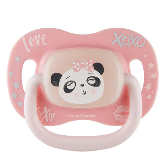 CANPOL 34/935 Silicone Soothing Pacifier 18m+ Round EXOTIC ANIMALS Panda