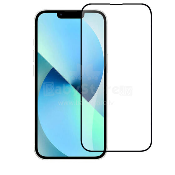Fusion Double Tempered aizsargstikls pilnam ekrānam telefonam Apple iPhone 14 melns