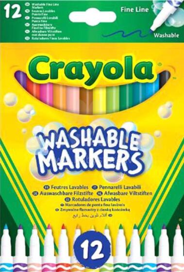 CRAYOLA washable markers Fineline, 12ct, 58-6671