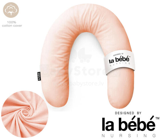 La Bebe™ Rich Maternity Pillow Art.255994 Peach Pakaviņš (pakavs) mazuļa barošana, gulēšanai, pakaviņš grūtniecēm 30x104 cm