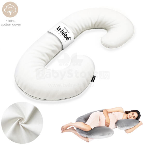 La Bebe™ Maternity Pillow Cotton Sì -Duo Art.256000 White 100% cotton. Multifunctional maternity pillow with memory foam filling