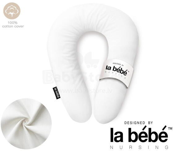 La Bebe™ Snug Maternity Pillow Art.256213 White  Подкова для сна / кормления малыша, 20x70 см