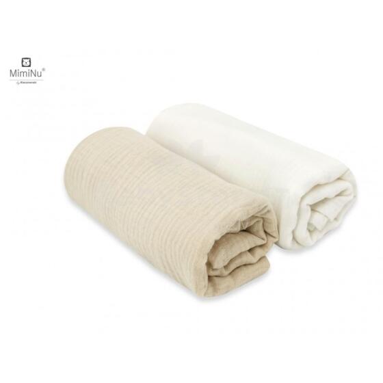 KIECZMERSKI Muslin Diapers 80x80 +/- 3 cm COTTON 100% cream/warm beige 2-pack