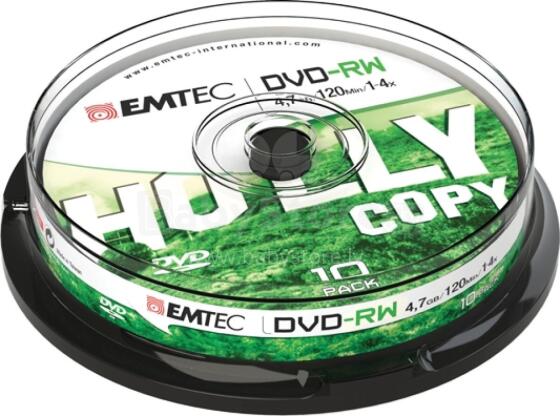 Emtec DVD-RW 4,7GB 1-4x Holly Copy 10 pcs  Cake Box