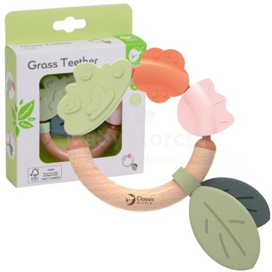 CLASSIC WORLD Wooden Rattle Sensory Teether 2in1
