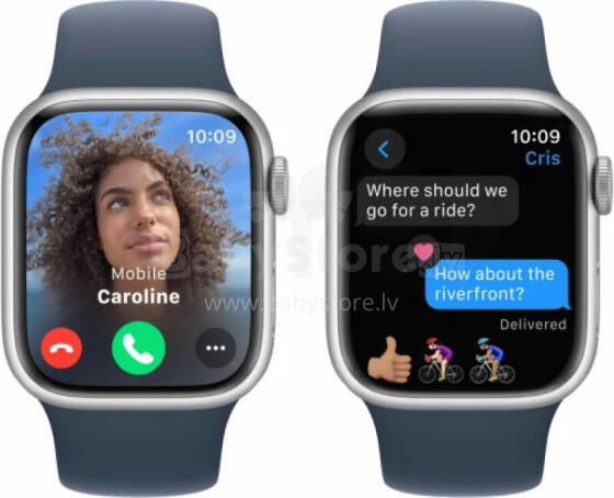 Apple Watch Series 9 GPS 41MM - Silver Blue  A2978 Prece no ekspozīcijas Garantija 2 gadi
