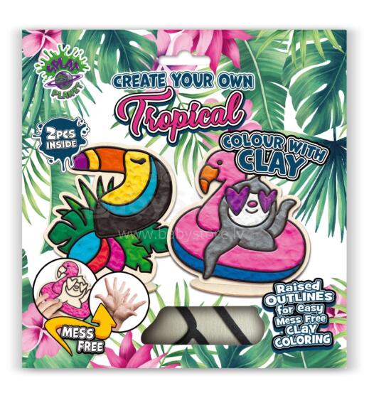 Splat Planet Creative Modeling Clay Set with Wooden Tropical Animals