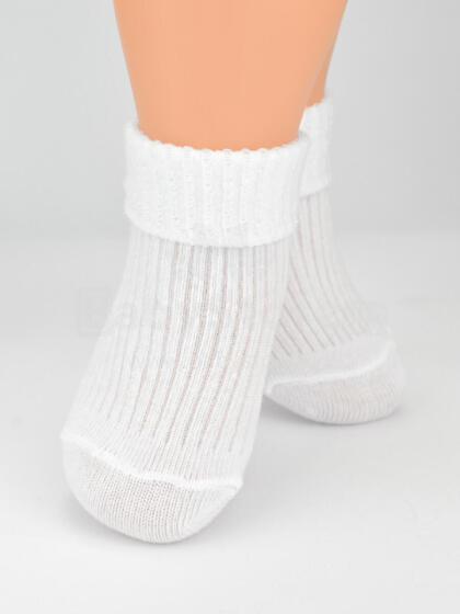 NOVITI SB018-U-01 Infant Cotton Non-Compression Foldable Socks White 0-3m