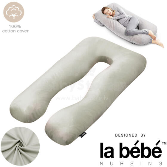 La Bebe™ Cushy Maternity Pillow Art.91919  Light Grey 155x80cm