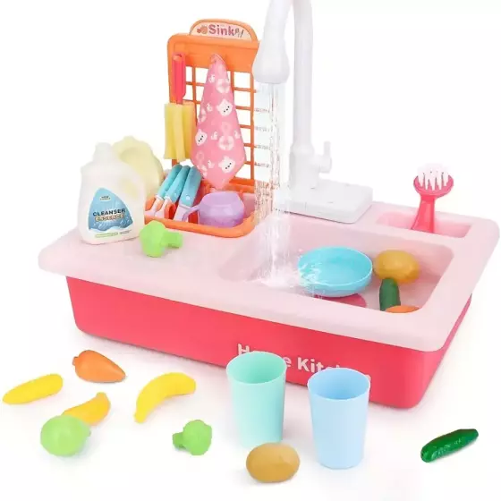 Play Sink Toy Art.257371 Pink mazgājamā virtuves izlietne