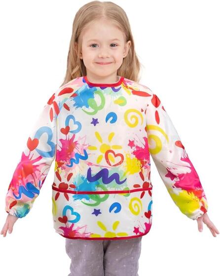 Waterproof Painting Coat Art.257375 Слюнявчик с рукавами и кармашком, большой