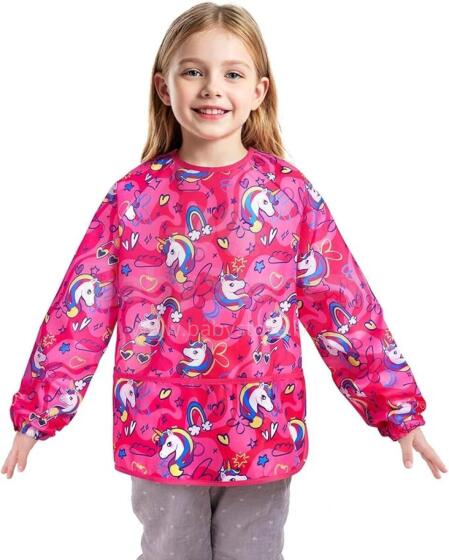 Waterproof Painting Coat Art.257378 Слюнявчик с рукавами и кармашком, большой