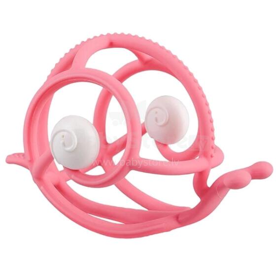 Mombella 00606 Teething Toy with Rattle Snail Pink