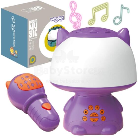 WOOPIE Multifunkcionāla RGB Lampa Bluetooth Skaļrunis Karaoke Balss Modulators SD Karte AUX Violeta