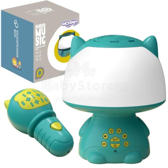 WOOPIE Multifunctional RGB Lamp Bluetooth Speaker Karaoke Voice Modulator SD Card AUX Turquoise