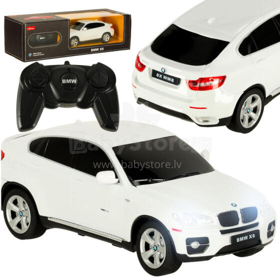 Ikonka Art.KX3524 RC auto 1:24 BMW X6 balts