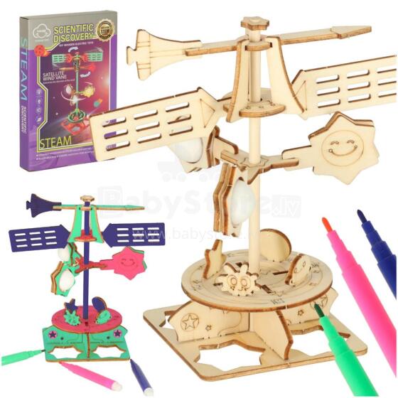 Ikonka Art.KX3588 Koka puzle 3d zinātniskais modelis vēja lāpstiņa