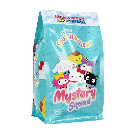 SQUISHMALLOWS HELLO KITTY Mystery Squad W25 noslēpumainā plīša rotaļlieta, 12 cm