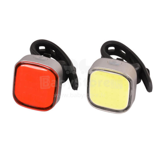 BICYCLE RECHARGEABLE FRONT/REAR LIGHT WHITE/RED LED