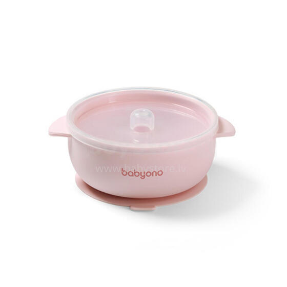 1662/02 SILICONE BOWL WITH SUCTION CUP AND COVER PINK