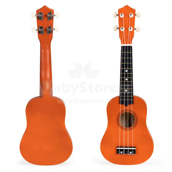 Koka ukulele ģitāra bērniem, 4 neilona stīgas no ECOTOYS