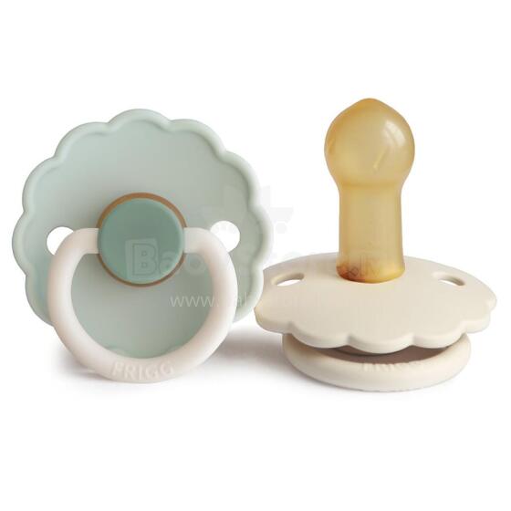 Frigg Daisy Round Latex Art.102025 Little Darling/Cream Pacifier (nipple) made of 100% natural rubber 0-6 months (2 pcs.)